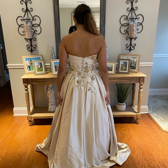 Gorgeous ball gown with pockets, beaded bodice and intricate design. Size 6 - Picture 7 of 12